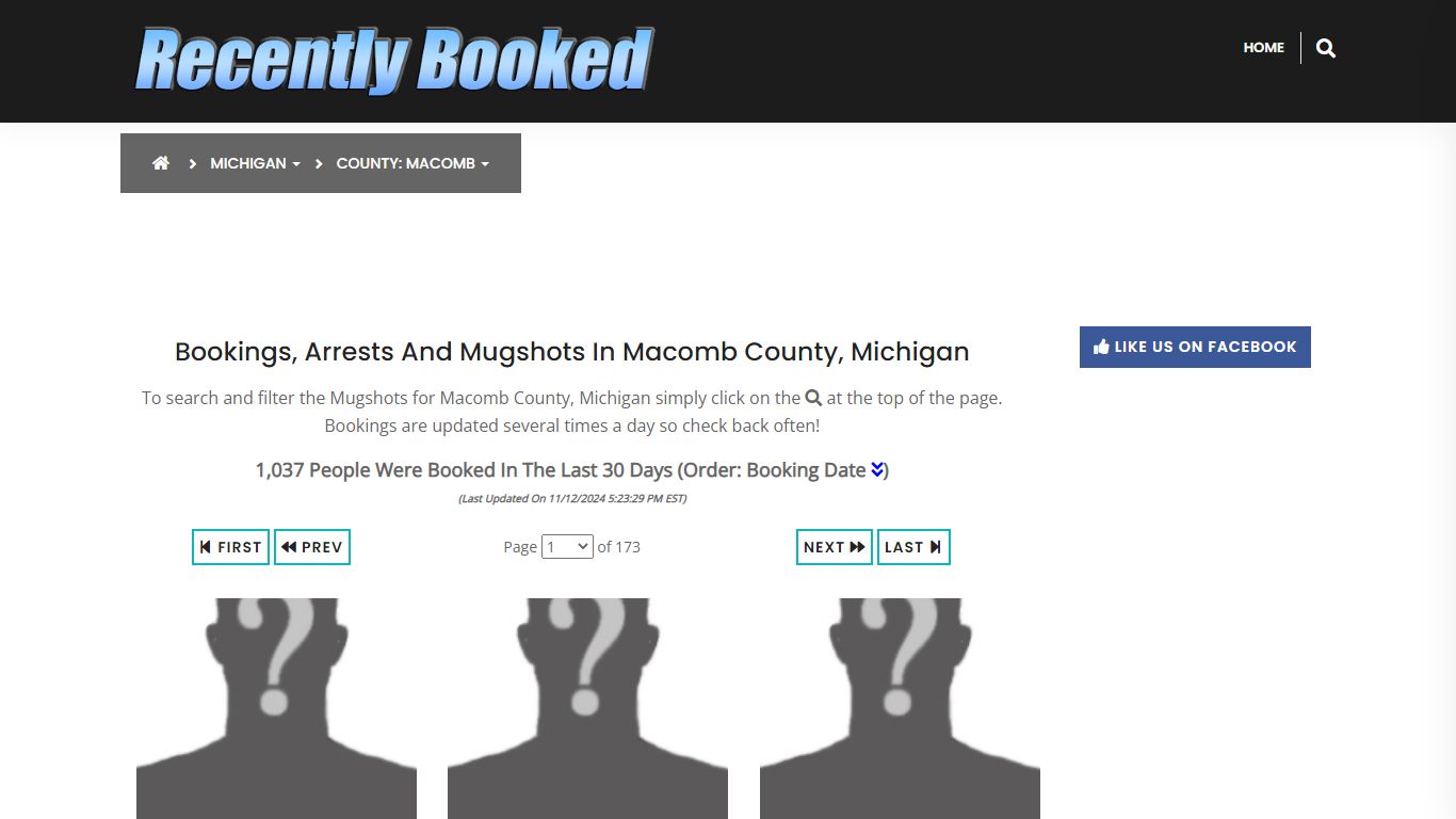 Bookings, Arrests and Mugshots in Macomb County, Michigan - Recently Booked