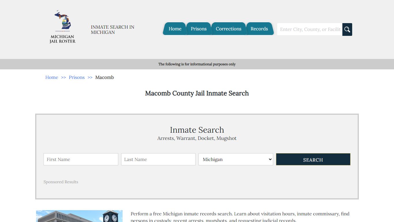 Macomb County Jail Inmate Search - Michigan Jail Roster