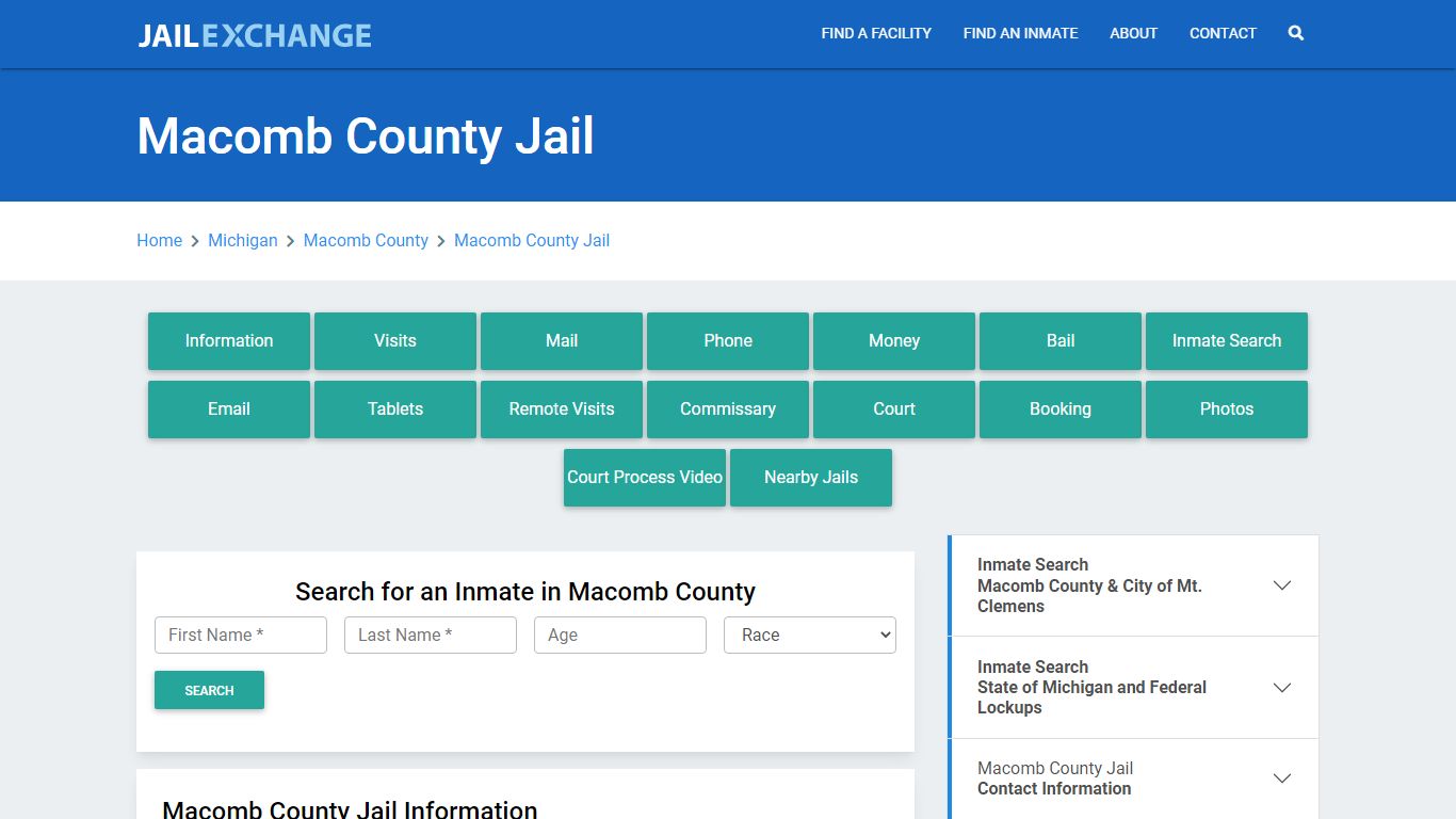 Macomb County Jail Roster Lookup, MI, Inmate Search - Jail Exchange